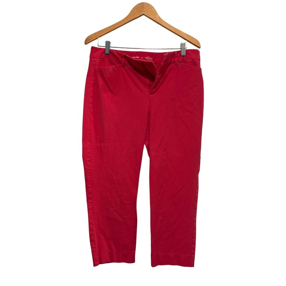 Old Navy Pixie Skinny Pants High Rise Secret Smooth Pockets Hot pink Size 14